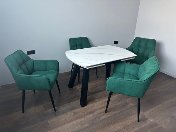 Pachet masa extensibila Extensia + 4 scaune Pavia Lussoline