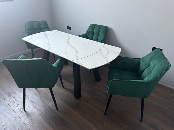 Pachet masa extensibila Extensia + 4 scaune Pavia Lussoline