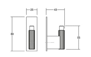 Agățătoare cuier Viefe Arpa, negru periat, 80 × 25 × 43 mm - imagine 2