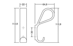 Agățătoare cuier Viefe Belt, alb mat, 113,9 × 22 × 64,6 mm