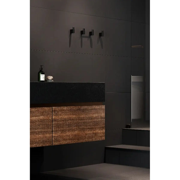 Agățătoare cuier Viefe Casey, negru lava texturat și negru titan lustruit, 23 × 61 mm - imagine 3