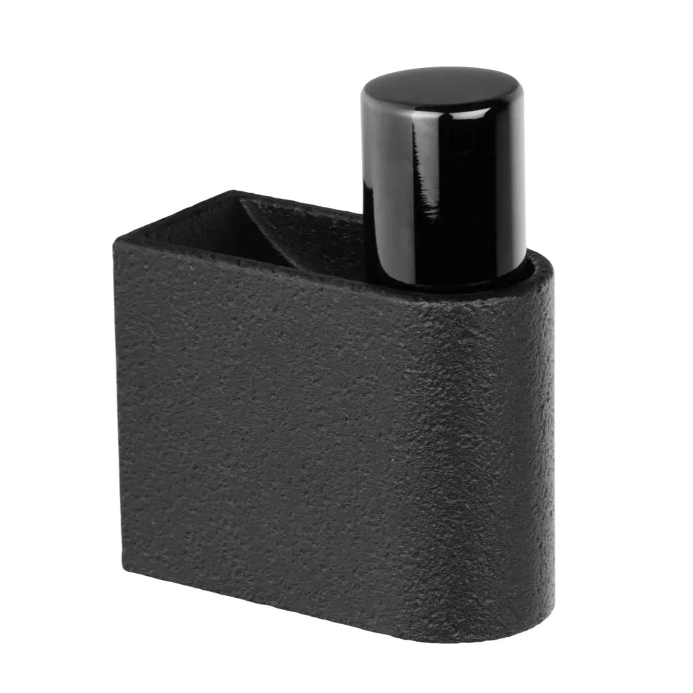 Agățătoare cuier Viefe Casey, negru lava texturat și negru titan lustruit, 23 × 61 mm