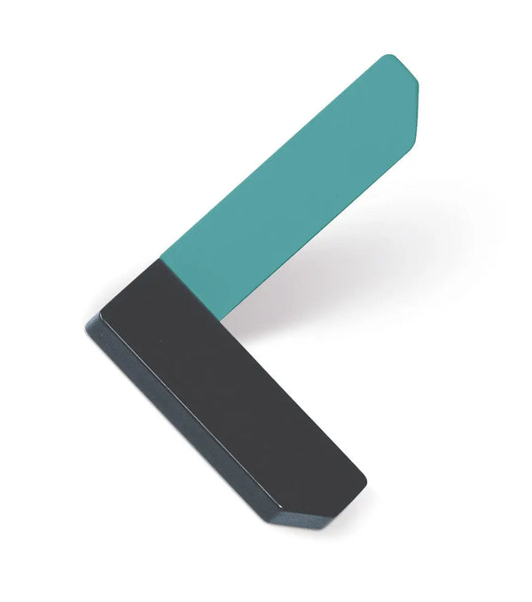 Agățătoare cuier Viefe Corner, gri antracit și turcoaz, 101 × 87 × 67 mm