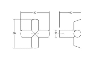 Agățătoare cuier Viefe Equis, alb mat, 80 × 80 × 60 mm - imagine 2