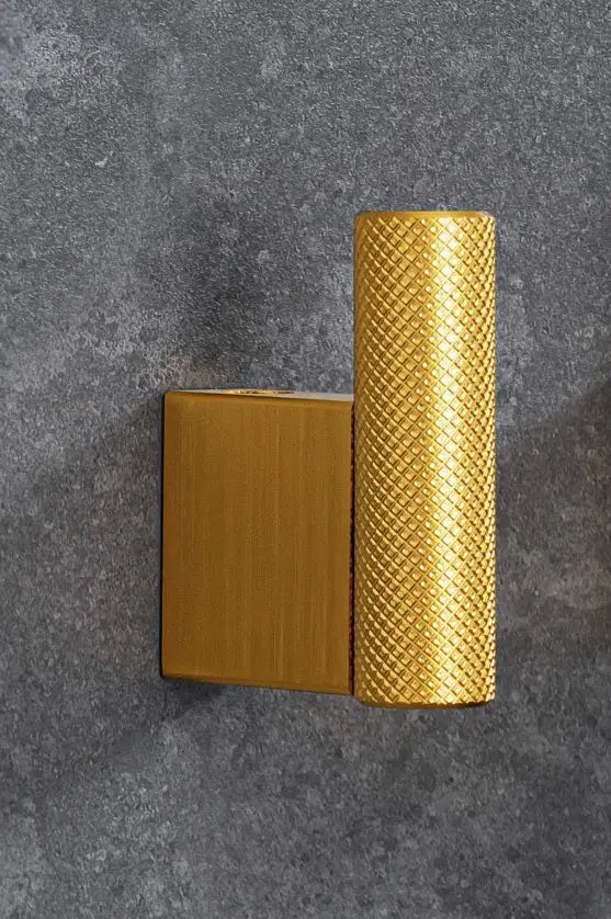 Agățătoare cuier Viefe Graf, alamă întunecată periată, 14 × 41 × 50 mm