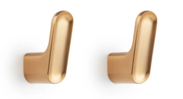Agățătoare cuier Viefe Luv Zamak, alamă cava periată, 51,2 × 17,5 × 41,1 mm