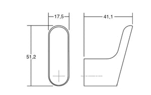 Agățătoare cuier Viefe Luv Zamak, negru mat, 51,2 × 17,5 × 41,1 mm - imagine 3