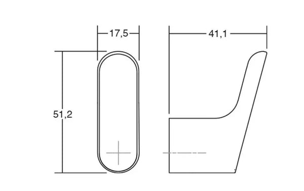 Agățătoare cuier Viefe Luv Zamak, negru mat, 51,2 × 17,5 × 41,1 mm - imagine 3