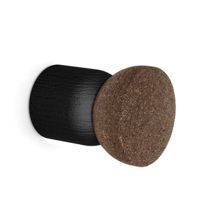Agățătoare cuier Viefe Piece, negru mat lacuit și plută, 48 × 64 mm