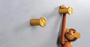 Agățătoare cuier Viefe Round, alamă întunecată periată, 28 × 45 mm