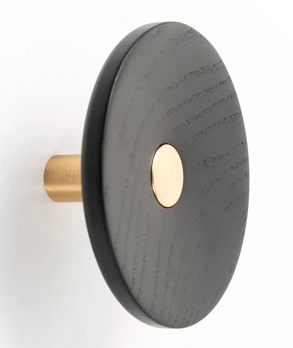 Agățătoare cuier Viefe Zoot, alamă întunecată periată și negru, Ø 120 mm