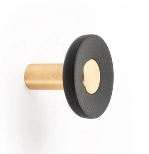 Agățătoare cuier Viefe Zoot, alamă întunecată periată și negru, Ø 60 mm