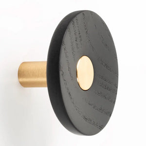 Agățătoare cuier Viefe Zoot, alamă întunecată periată și negru, Ø 90 mm