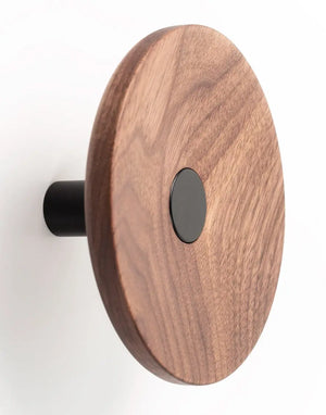 Agățătoare cuier Viefe Zoot, negru mat și nuc, Ø 120 mm
