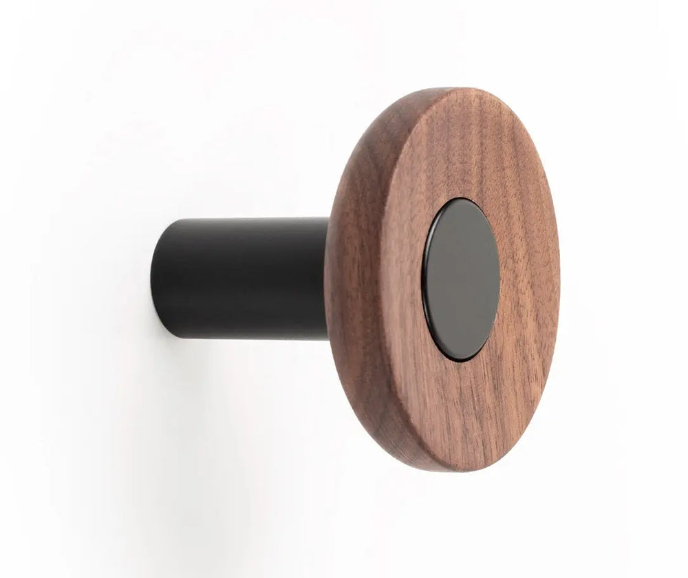 Agățătoare cuier Viefe Zoot, negru mat și nuc, Ø 60 mm
