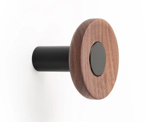 Agățătoare cuier Viefe Zoot, negru mat și nuc, Ø 60 mm