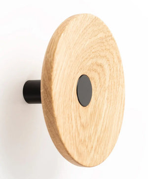 Agățătoare cuier Viefe Zoot, negru mat și stejar, Ø 120 mm