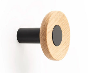 Agățătoare cuier Viefe Zoot, negru mat și stejar, Ø 60 mm