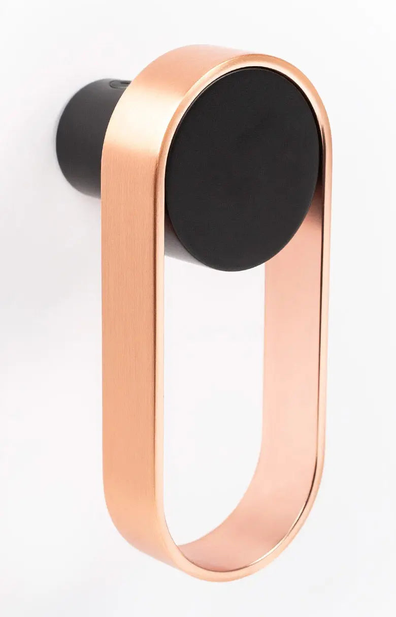 Agățătoare cuier ovală Viefe Orbit, cupru periat și negru periat, 105 × 45 mm
