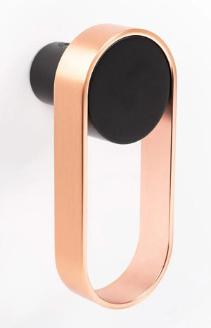 Agățătoare cuier ovală Viefe Orbit, cupru periat și negru periat, 105 × 45 mm