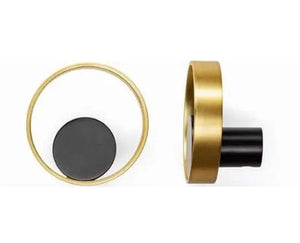 Agățătoare cuier rotundă Viefe Orbit, auriu periat și negru periat, 75 × 45 mm - imagine 2