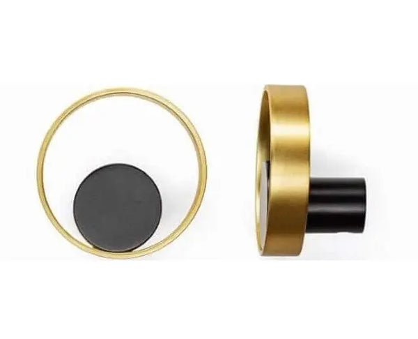Agățătoare cuier rotundă Viefe Orbit, auriu periat și negru periat, 75 × 45 mm - imagine 2