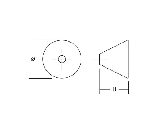 Buton din lemn Viefe Conic, negru mat lacuit, Ø 43 mm