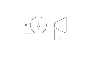 Buton din lemn Viefe Conic, nuc, Ø 43 mm - imagine 2