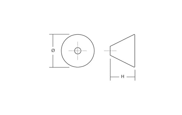 Buton din lemn Viefe Conic, nuc, Ø 43 mm - imagine 2