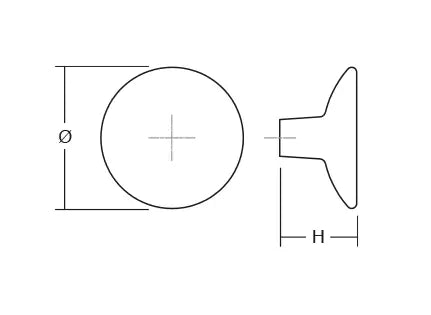 Buton din lemn Viefe Disc, negru, Ø 50 mm