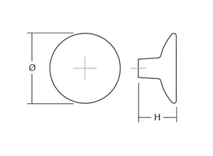 Buton din lemn Viefe Disc, nuc, Ø 50 mm