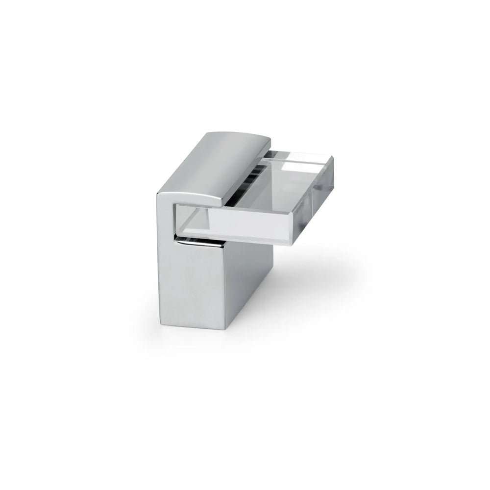 Buton din sticlă Viefe Glass, crom lustruit și sticlă securizată, 30 mm