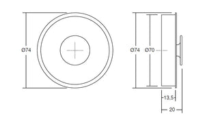 Buton îngropat Viefe Dipo, alb mat, Ø 74 mm - imagine 4