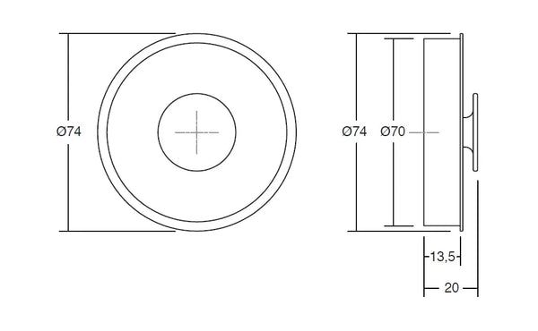 Buton îngropat Viefe Dipo, alb mat, Ø 74 mm - imagine 4