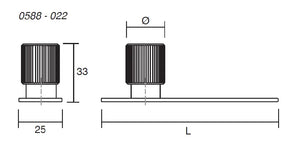Buton mobilier Viefe Arpa Plate, alamă întunecată periată, 100 mm - imagine 2