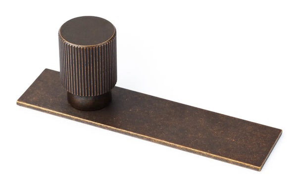Buton mobilier Viefe Arpa Plate, alamă rustică, 100 mm