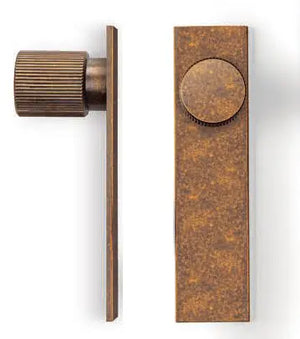 Buton mobilier Viefe Arpa Plate, alamă rustică, 100 mm - imagine 2