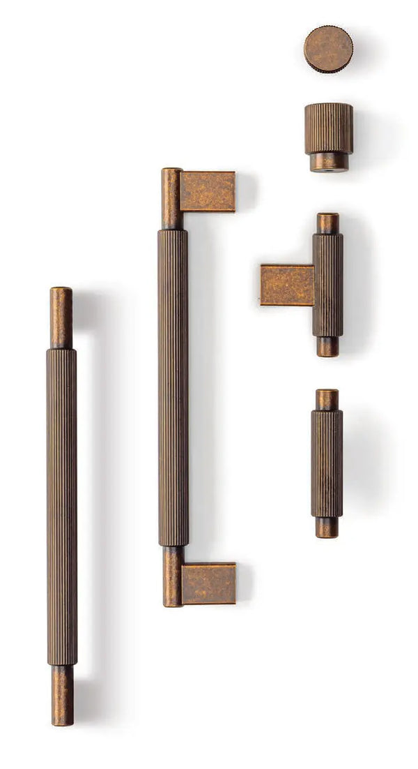 Buton mobilier Viefe Arpa, alamă rustică, Ø 22 mm - imagine 2