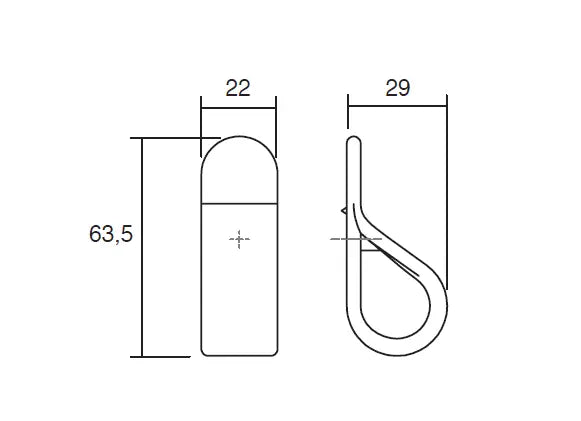 Buton mobilier Viefe Belt, maro mocca, 63,5 × 22 mm - imagine 2