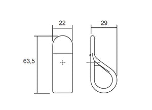 Buton mobilier Viefe Belt, roșu volcano, 63,5 × 22 mm - imagine 2