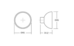 Buton mobilier Viefe Bol, negru mat și alb mat, Ø 45 mm - imagine 3