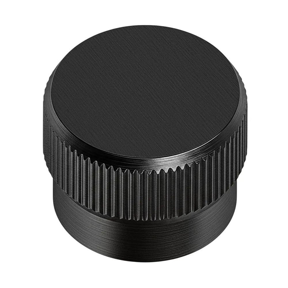 Buton mobilier Viefe Brooklyn Big, negru periat, Ø 40 mm