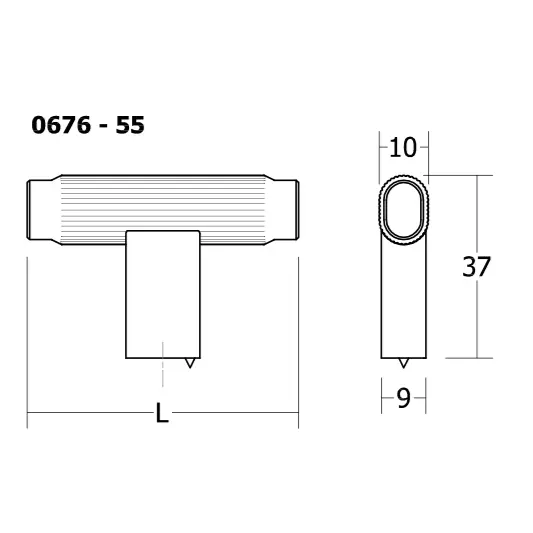 Buton mobilier Viefe Brooklyn, negru periat, 55 × 37 mm - imagine 3