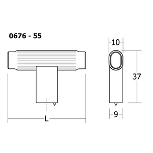 Buton mobilier Viefe Brooklyn, negru titan, 55 × 37 mm - imagine 2