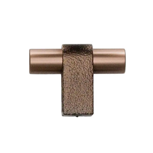 Buton mobilier Viefe Casey, maro metalic texturat și bronz mat, 60 × 44,3 mm