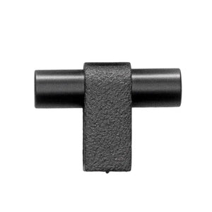 Buton mobilier Viefe Casey, negru lava texturat și negru mat, 60 × 44,3 mm