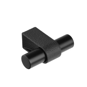 Buton mobilier Viefe Casey, negru lava texturat și negru mat, 60 × 44,3 mm