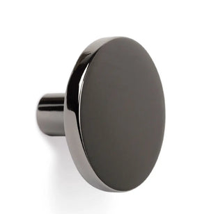 Buton mobilier Viefe Como Big, nichel negru lustruit, Ø 41 mm