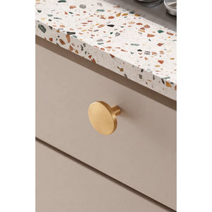 Buton mobilier Viefe Como, alamă cava periată, Ø 26 mm - imagine 2