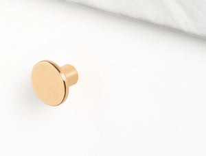Buton mobilier Viefe Como, alamă lustruită, Ø 26 mm